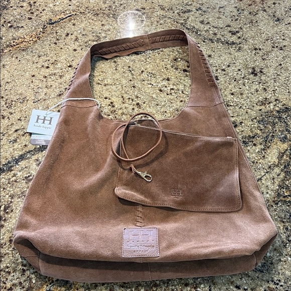 Haute Hippie | Tan Suede/Leather Festival Hobo Bag w/ Matching Mini Bag - Picture 14 of 17